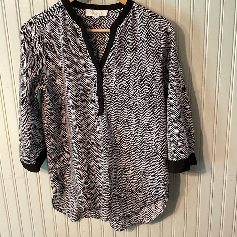 Black and white blouse